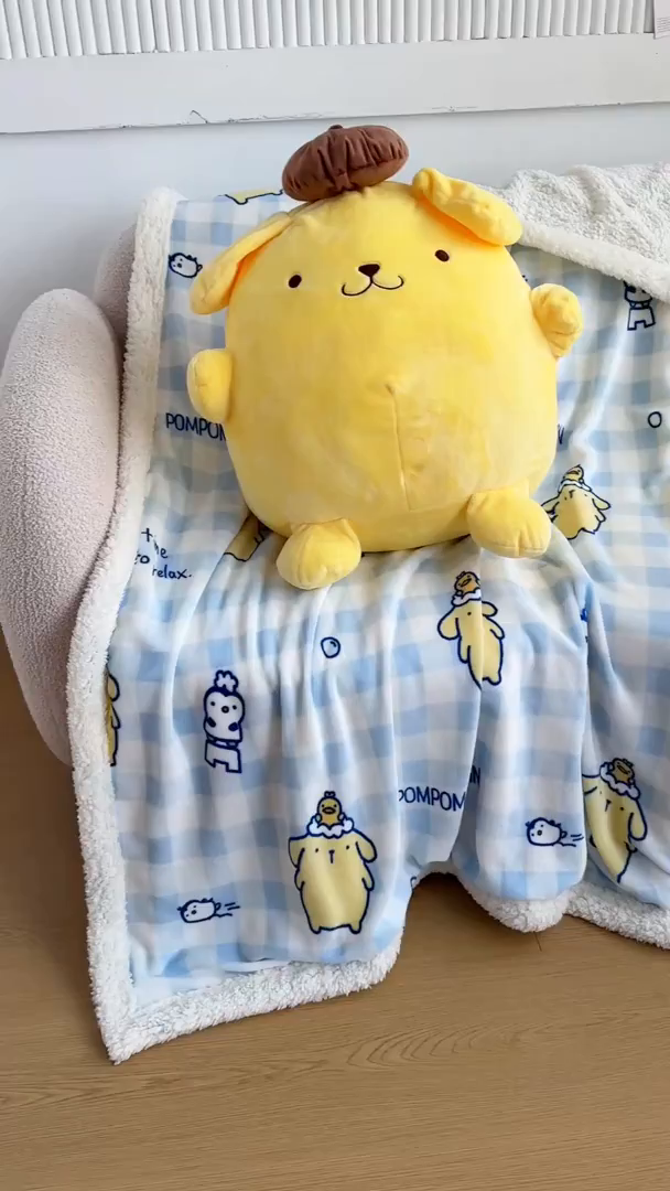 91家纺网 家纺一手货源 找家纺 （总）花满路 2025新款亲肤舒适三丽鸥羊羔毛毯