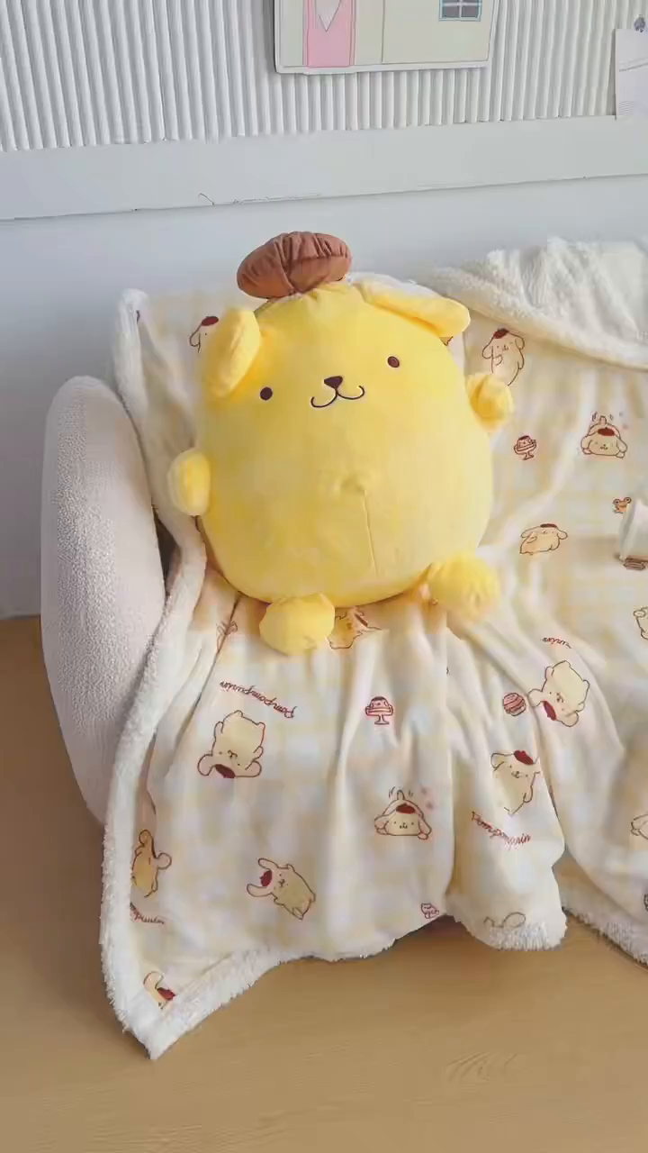 91家纺网 家纺一手货源 找家纺 花满路 2025新款亲肤舒适三丽鸥羊羔毛毯 团团布丁狗