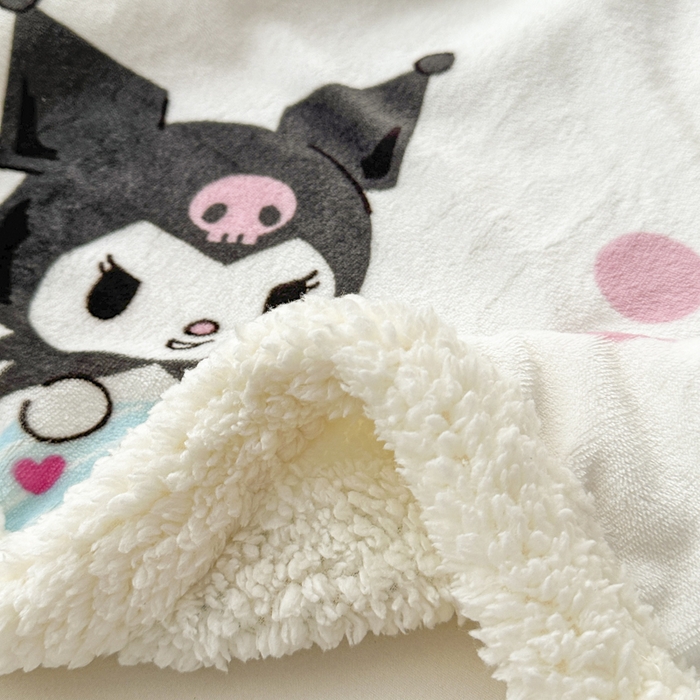 91家纺网 家纺一手货源 找家纺 花满路 2025新款亲肤舒适三丽鸥羊羔毛毯 泡泡库洛米