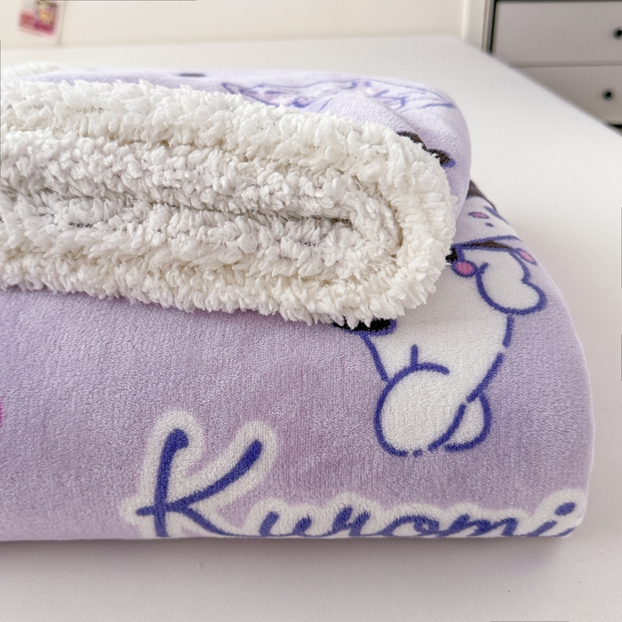 91家纺网 家纺一手货源 找家纺 花满路 2025新款亲肤舒适三丽鸥羊羔毛毯 派对库洛米