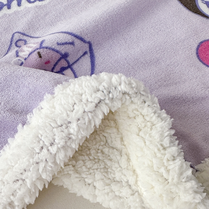 91家纺网 家纺一手货源 找家纺 花满路 2025新款亲肤舒适三丽鸥羊羔毛毯 派对库洛米