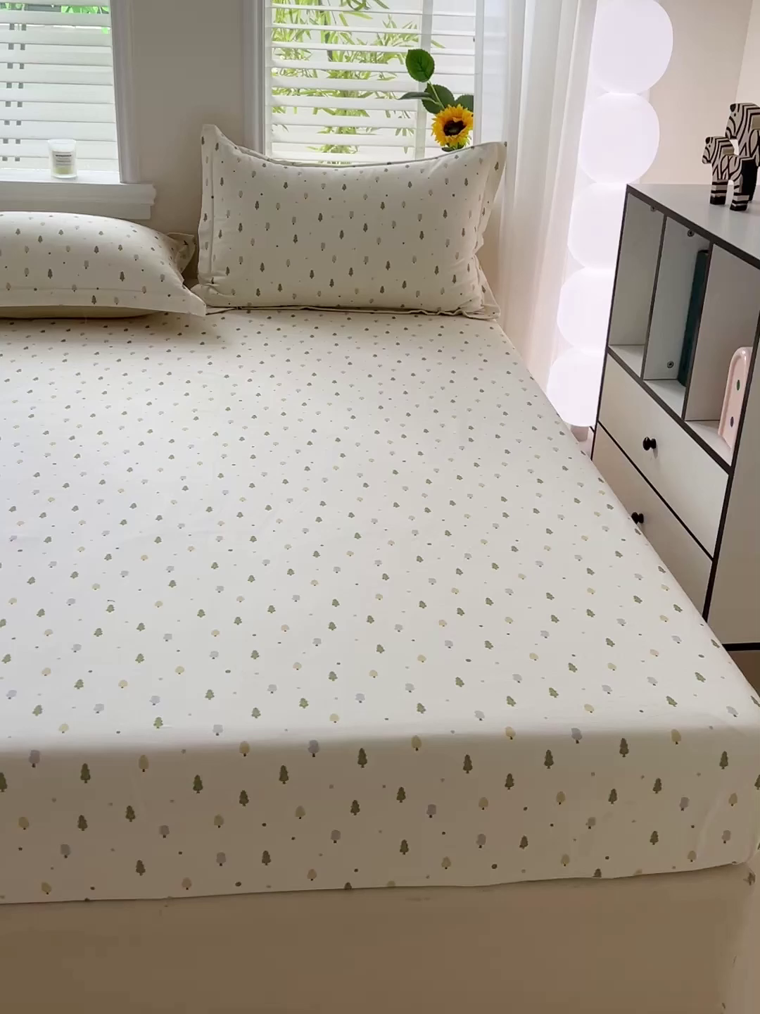 91家纺网 家纺一手货源 找家纺 依庭 2025新款高克重全棉纯棉磨毛印花床笠单品床笠 叶叶情深