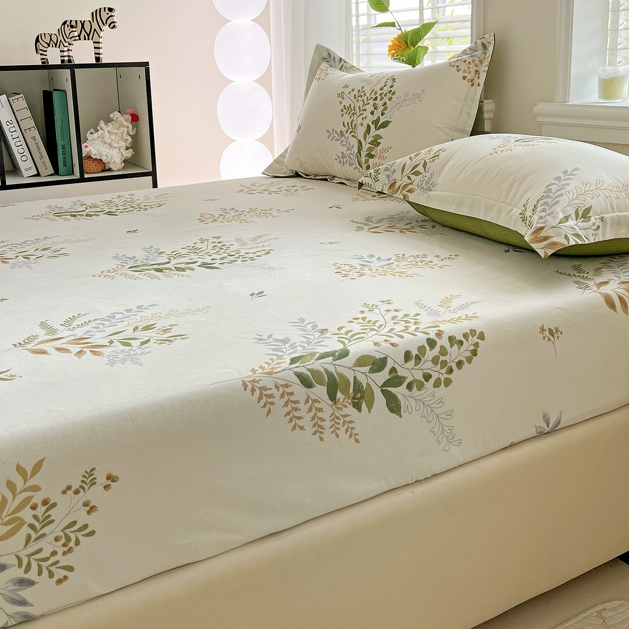 91家纺网 家纺一手货源 找家纺 依庭 2025新款高克重全棉纯棉磨毛印花床笠单品床笠 叶芝