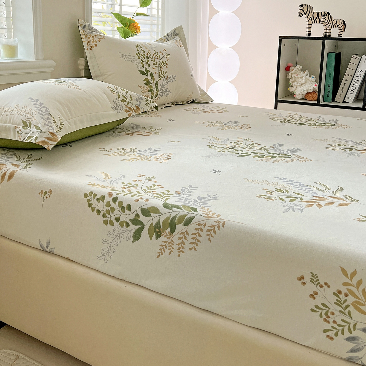 91家纺网 家纺一手货源 找家纺 依庭 2025新款高克重全棉纯棉磨毛印花床笠单品床笠 叶芝