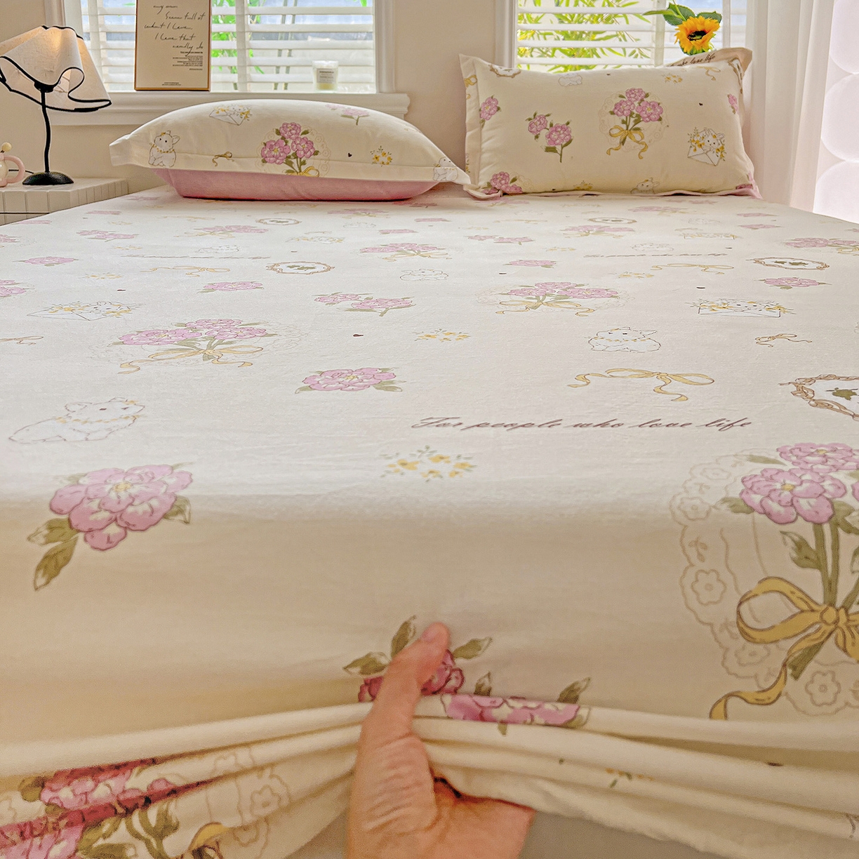 91家纺网 家纺一手货源 找家纺 依庭 2025新款高克重全棉纯棉磨毛印花床笠单品床笠 优漫