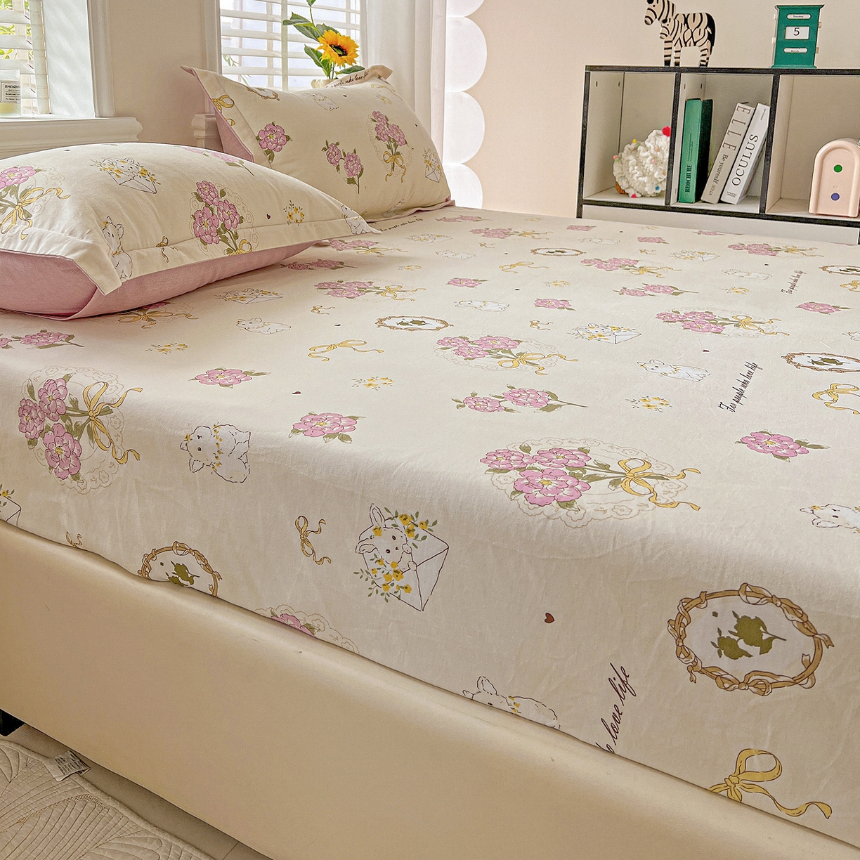 91家纺网 家纺一手货源 找家纺 依庭 2025新款高克重全棉纯棉磨毛印花床笠单品床笠 优漫