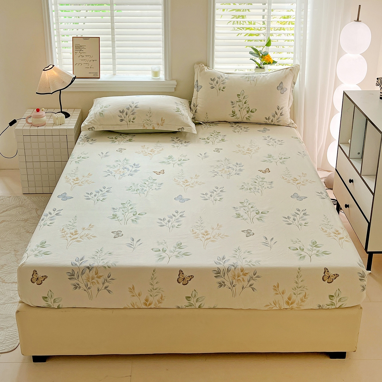 91家纺网 家纺一手货源 找家纺 依庭 2025新款高克重全棉纯棉磨毛印花床笠单品床笠 悠悠仙草