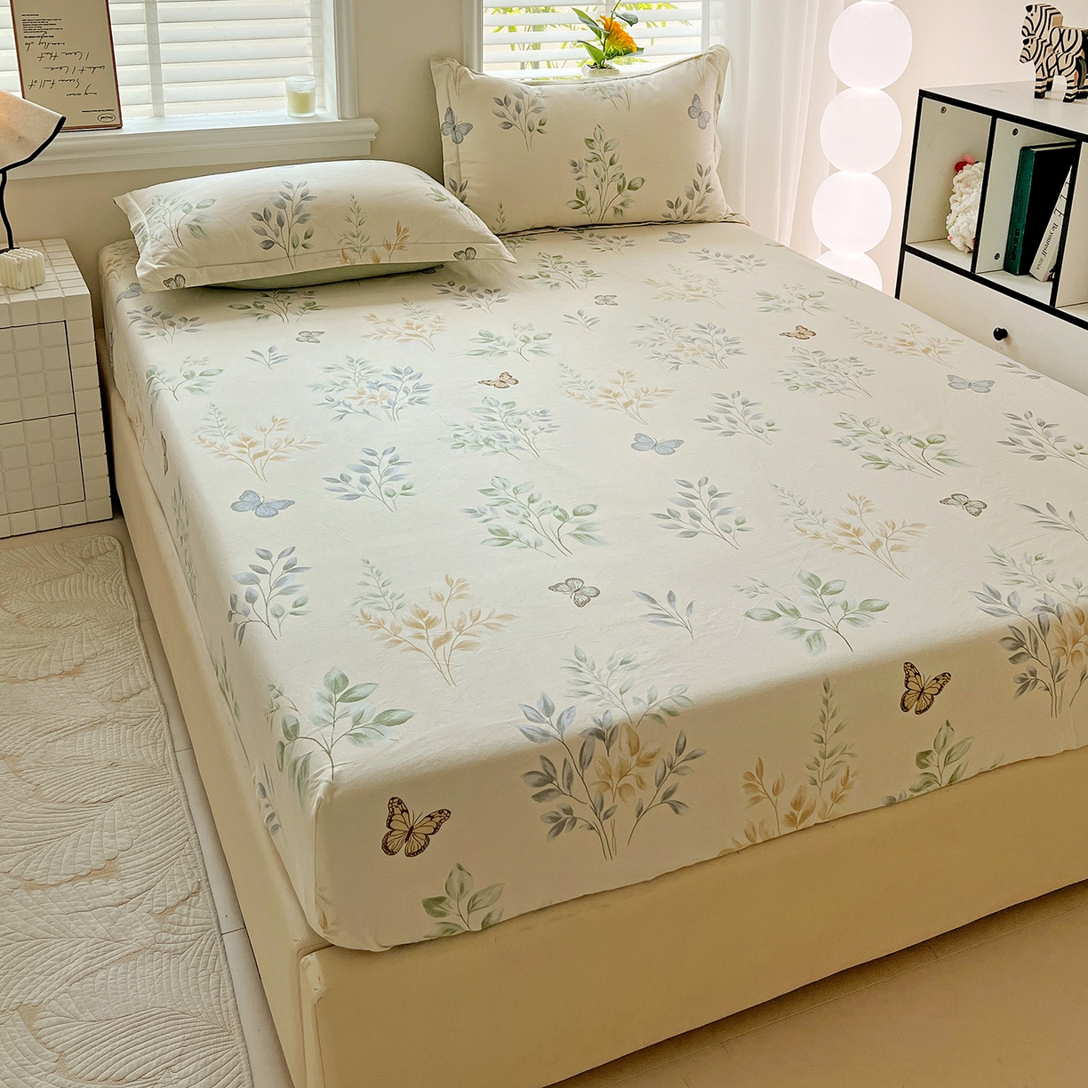 91家纺网 家纺一手货源 找家纺 依庭 2025新款高克重全棉纯棉磨毛印花床笠单品床笠 悠悠仙草