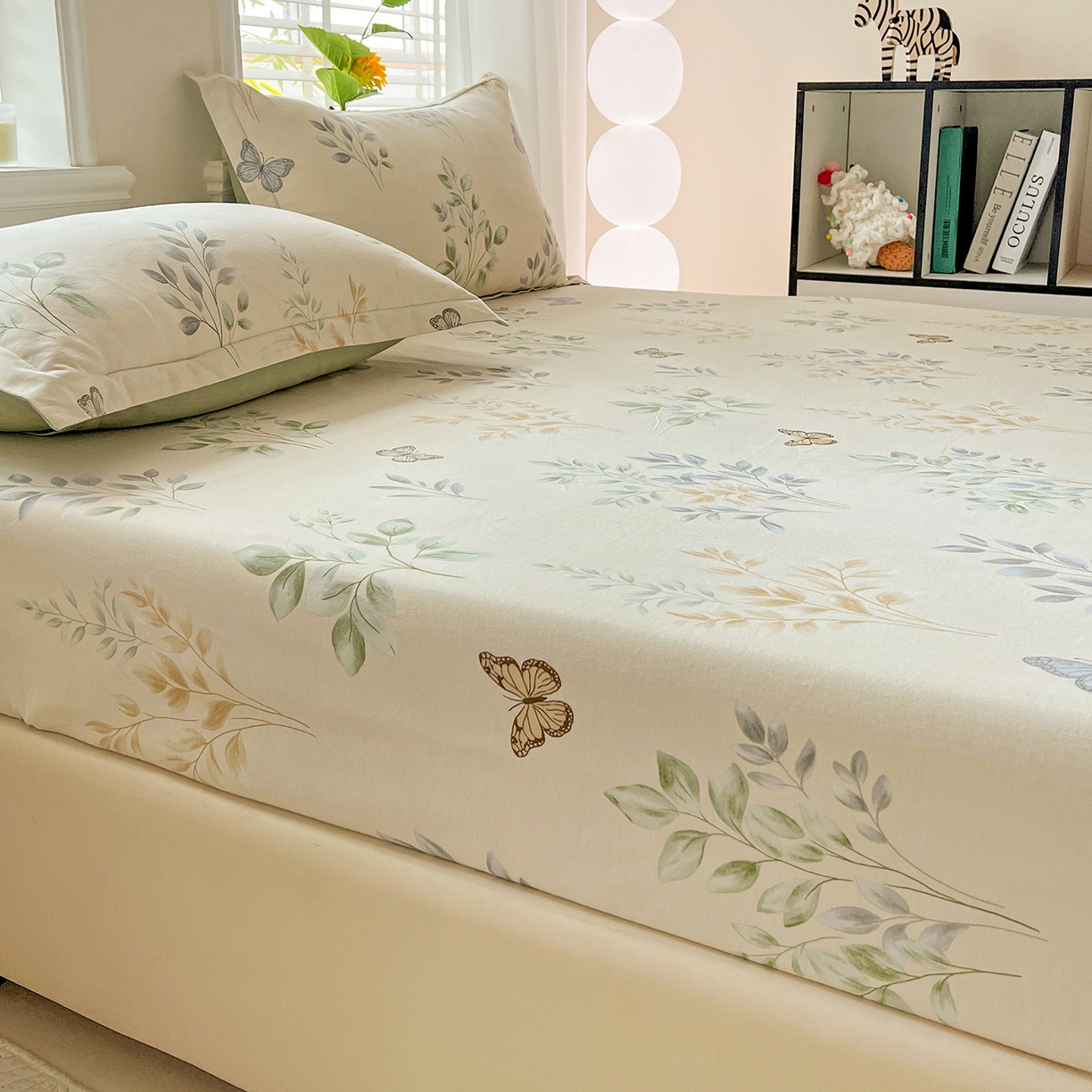 91家纺网 家纺一手货源 找家纺 依庭 2025新款高克重全棉纯棉磨毛印花床笠单品床笠 悠悠仙草