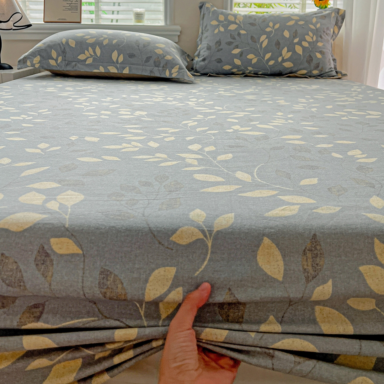 91家纺网 家纺一手货源 找家纺 依庭 2025新款高克重全棉纯棉磨毛印花床笠单品床笠 灼华