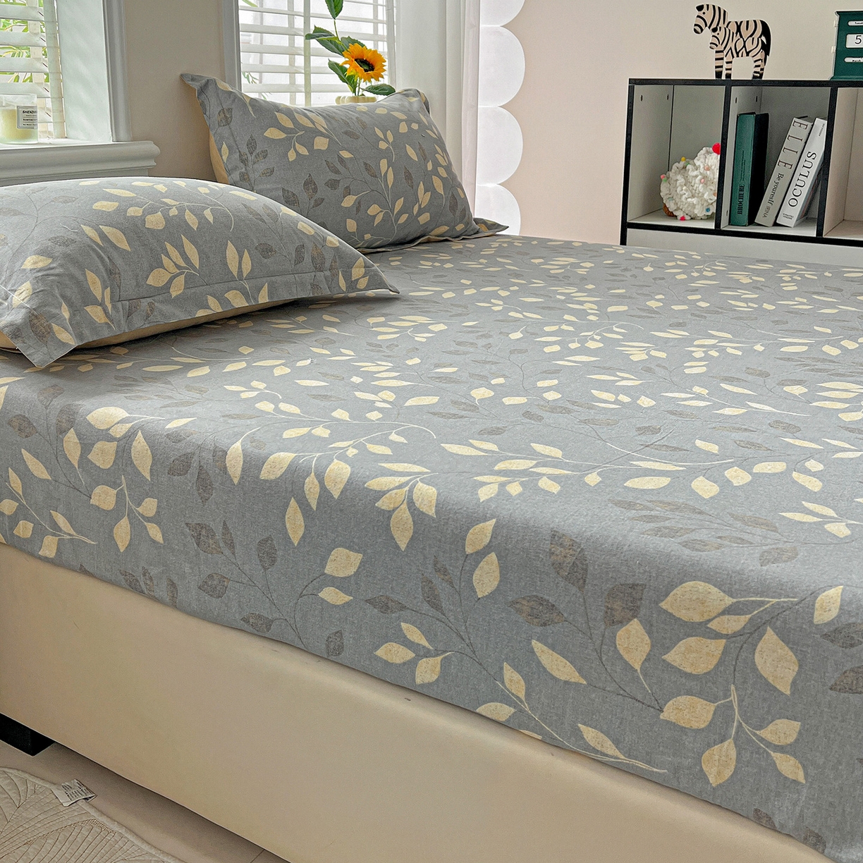 91家纺网 家纺一手货源 找家纺 依庭 2025新款高克重全棉纯棉磨毛印花床笠单品床笠 灼华