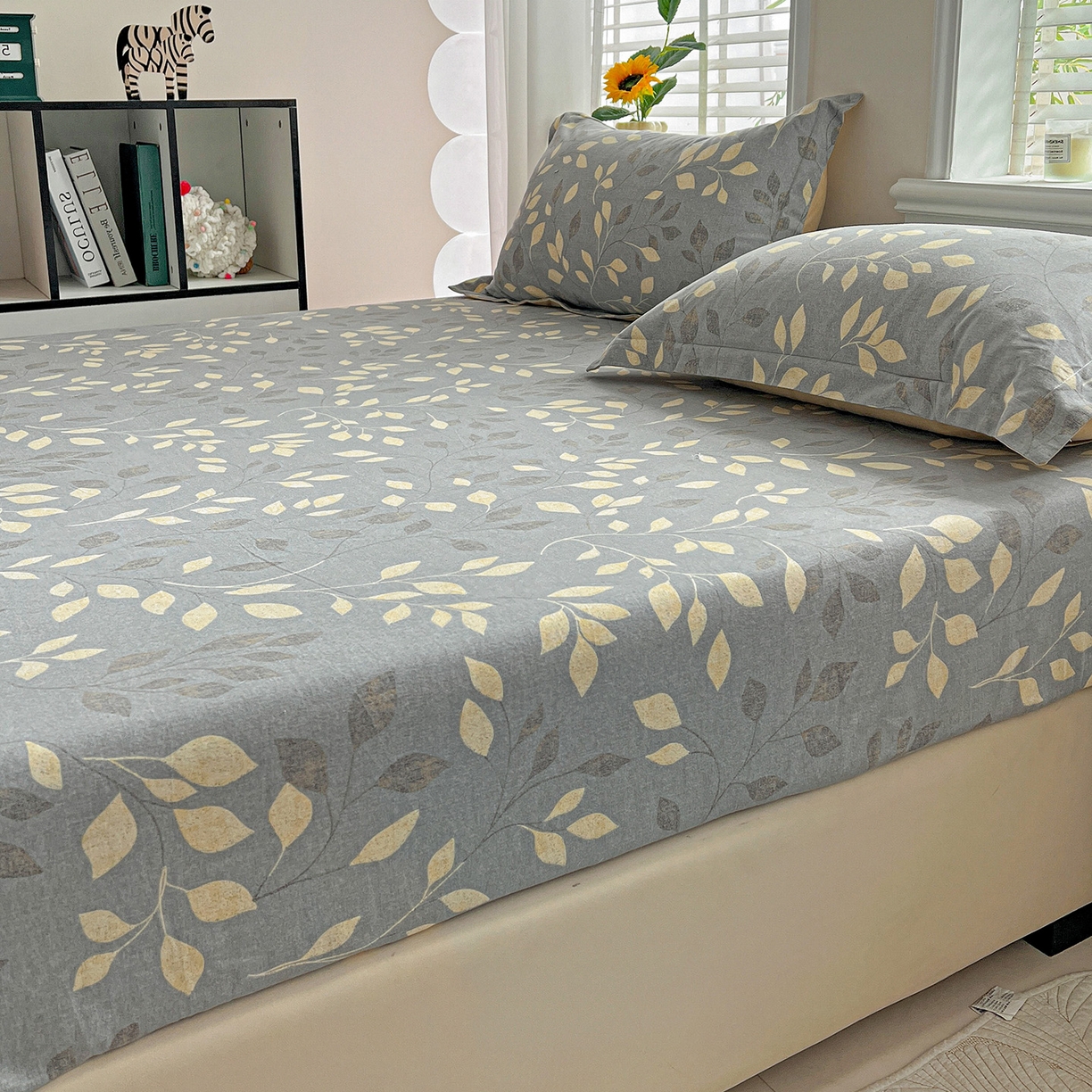 91家纺网 家纺一手货源 找家纺 依庭 2025新款高克重全棉纯棉磨毛印花床笠单品床笠 灼华