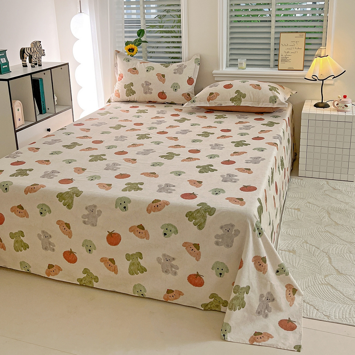 91家纺网 家纺一手货源 找家纺 （总）依庭 2025新款高克重全棉纯棉磨毛印花单床单