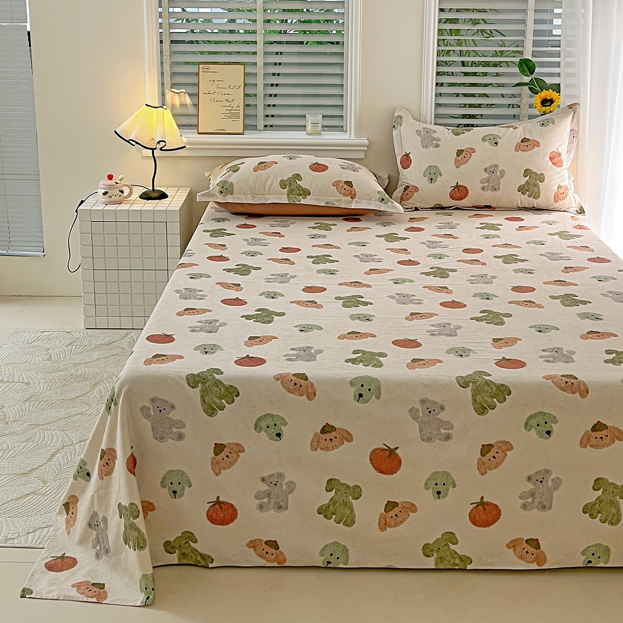 91家纺网 家纺一手货源 找家纺 （总）依庭 2025新款高克重全棉纯棉磨毛印花单床单