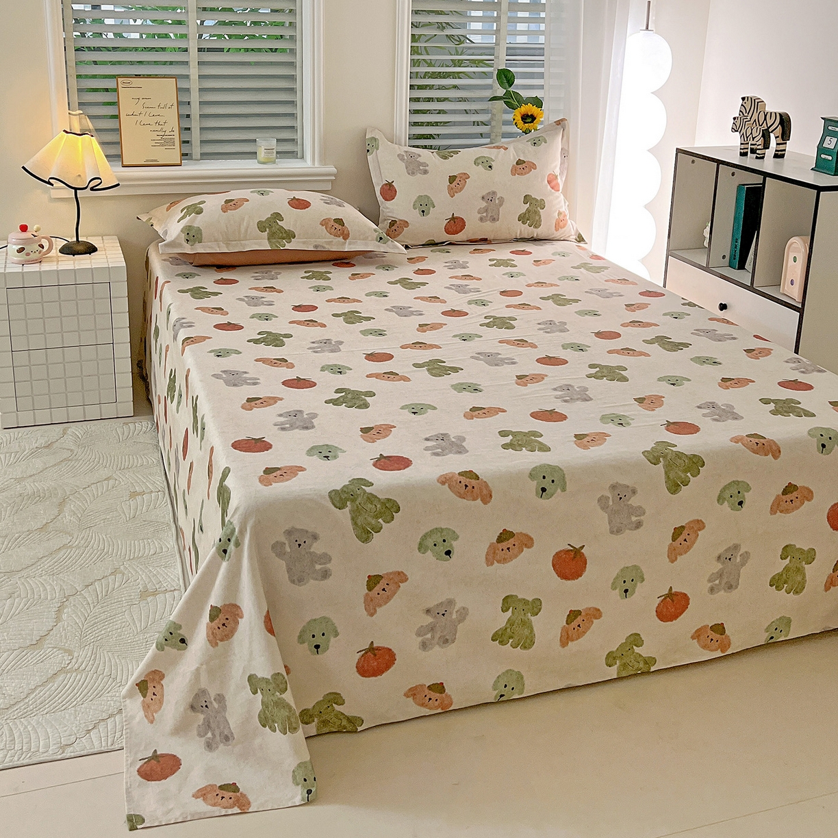 91家纺网 家纺一手货源 找家纺 （总）依庭 2025新款高克重全棉纯棉磨毛印花单床单