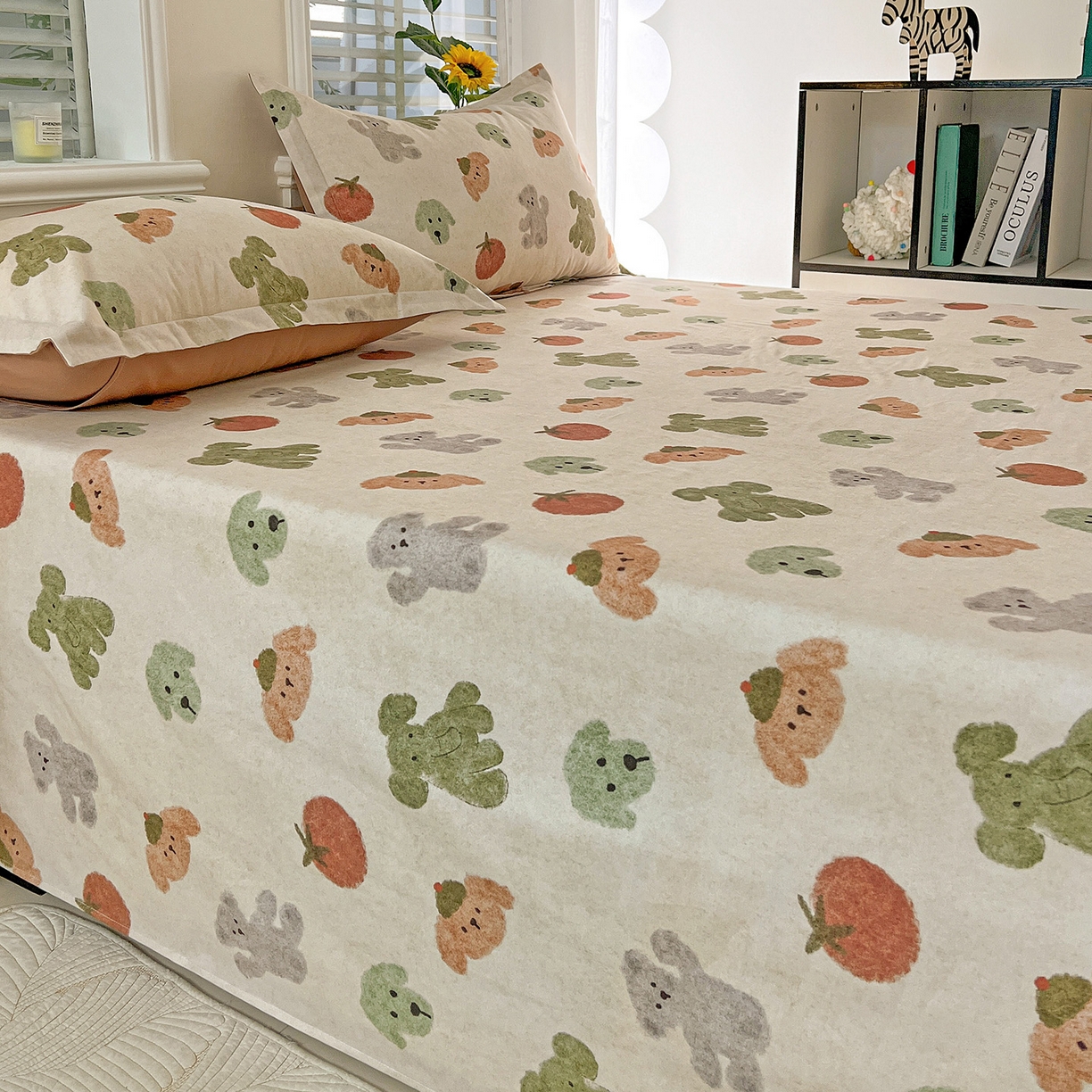 91家纺网 家纺一手货源 找家纺 （总）依庭 2025新款高克重全棉纯棉磨毛印花单床单