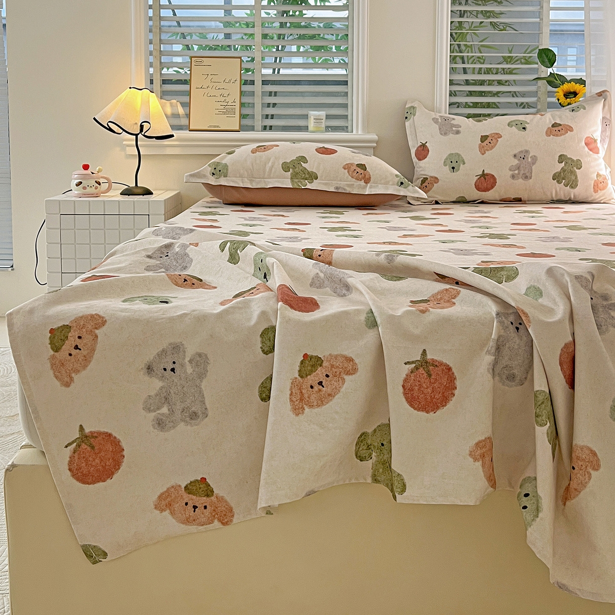 91家纺网 家纺一手货源 找家纺 （总）依庭 2025新款高克重全棉纯棉磨毛印花单床单