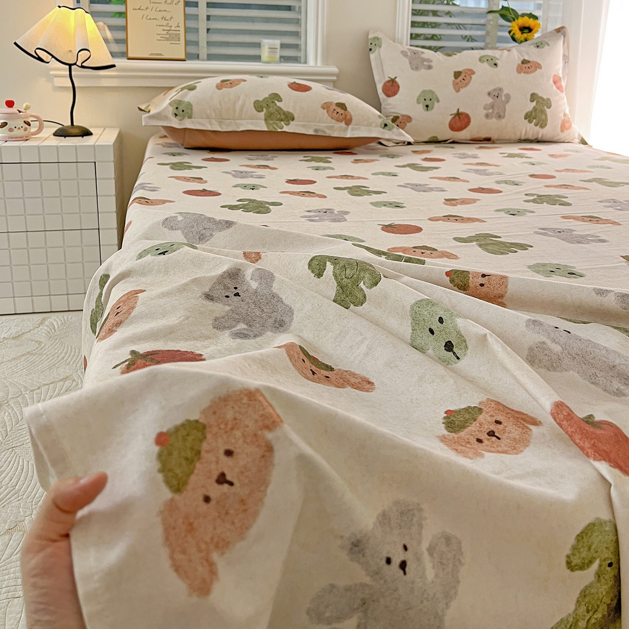 91家纺网 家纺一手货源 找家纺 （总）依庭 2025新款高克重全棉纯棉磨毛印花单床单