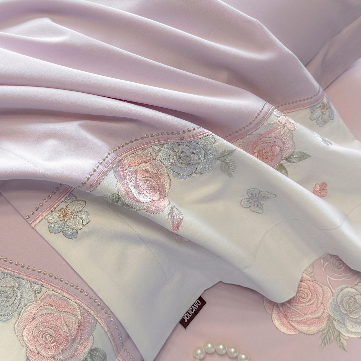 91家纺网 家纺一手货源 找家纺 爱妮菲家纺 2025新款直播爆款A类加厚保暖全棉纯棉磨毛四件套纯棉重工刺绣被套冬季床上用品 绮影-香芋紫