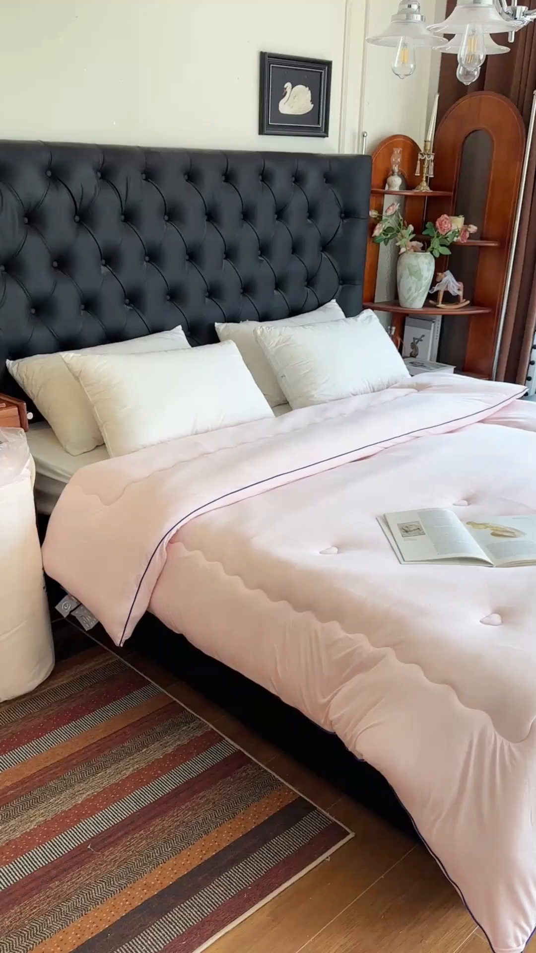 91家纺网 家纺一手货源 找家纺 色鬼布艺高端家居主号 2025新款星球深睡控温被被子被芯 粉色