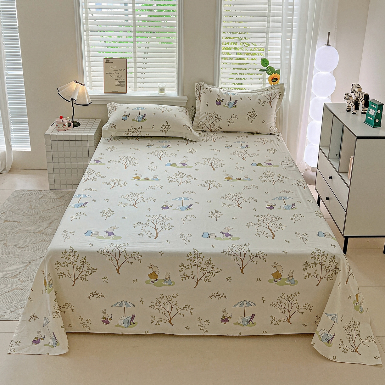 91家纺网 家纺一手货源 找家纺 （总）依庭 2025新款高克重全棉纯棉磨毛印花单床单