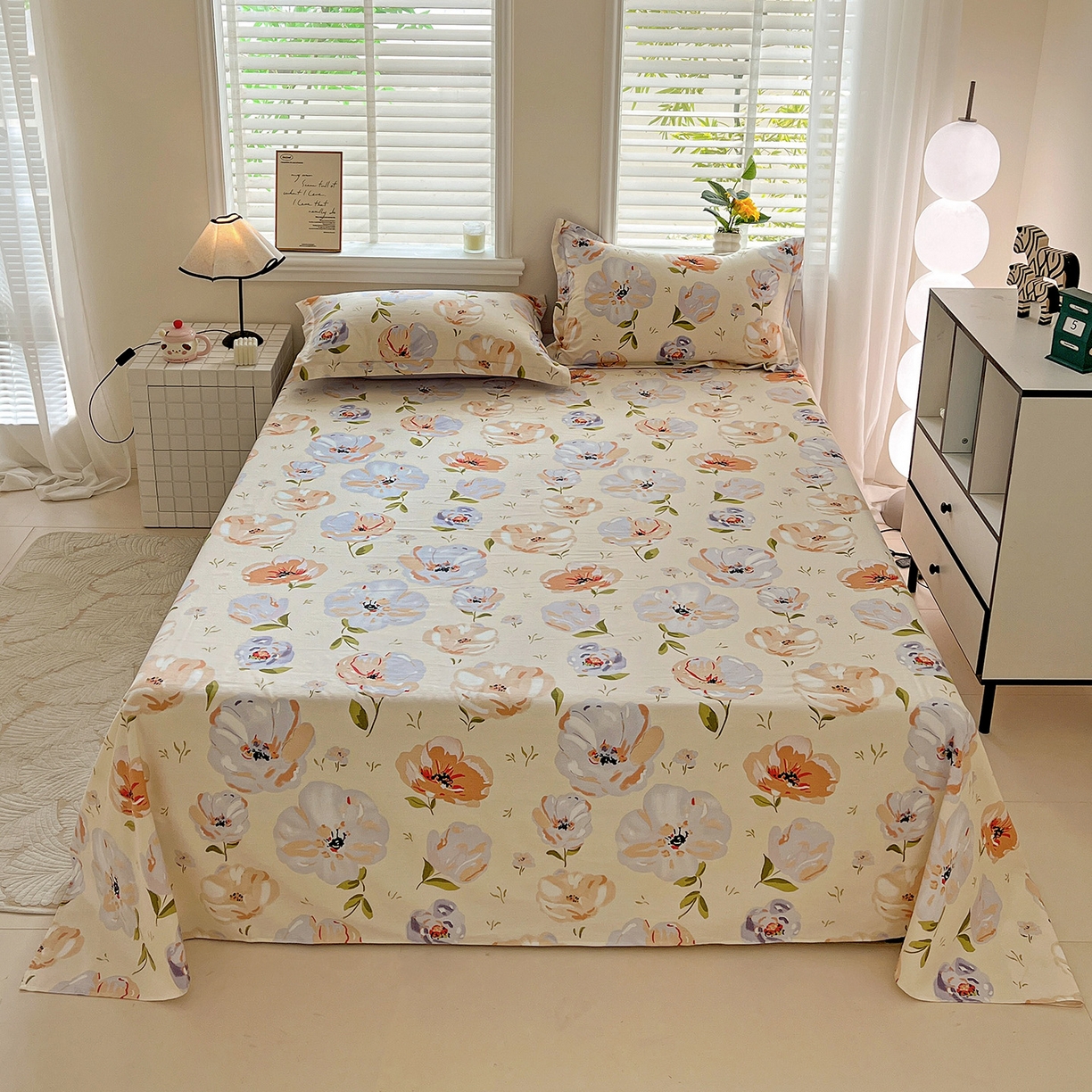 91家纺网 家纺一手货源 找家纺 （总）依庭 2025新款高克重全棉纯棉磨毛印花单床单