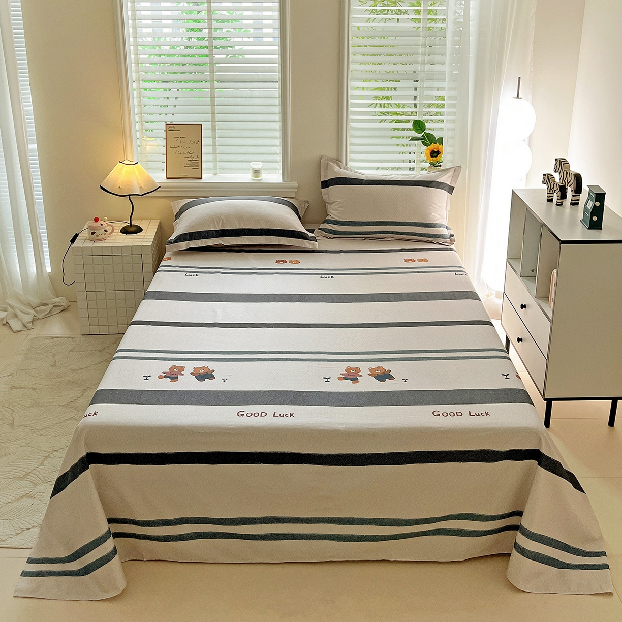 91家纺网 家纺一手货源 找家纺 （总）依庭 2025新款高克重全棉纯棉磨毛印花单床单