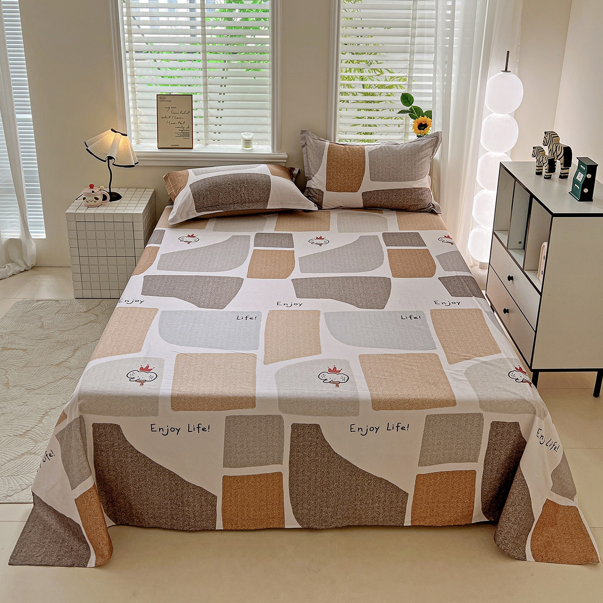 91家纺网 家纺一手货源 找家纺 （总）依庭 2025新款高克重全棉纯棉磨毛印花单床单