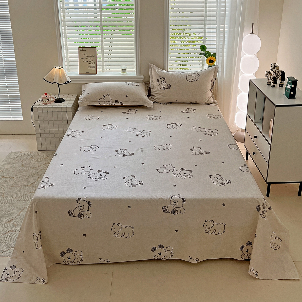 91家纺网 家纺一手货源 找家纺 （总）依庭 2025新款高克重全棉纯棉磨毛印花单床单