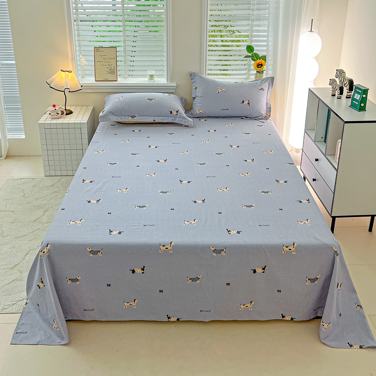 91家纺网 家纺一手货源 找家纺 （总）依庭 2025新款高克重全棉纯棉磨毛印花单床单