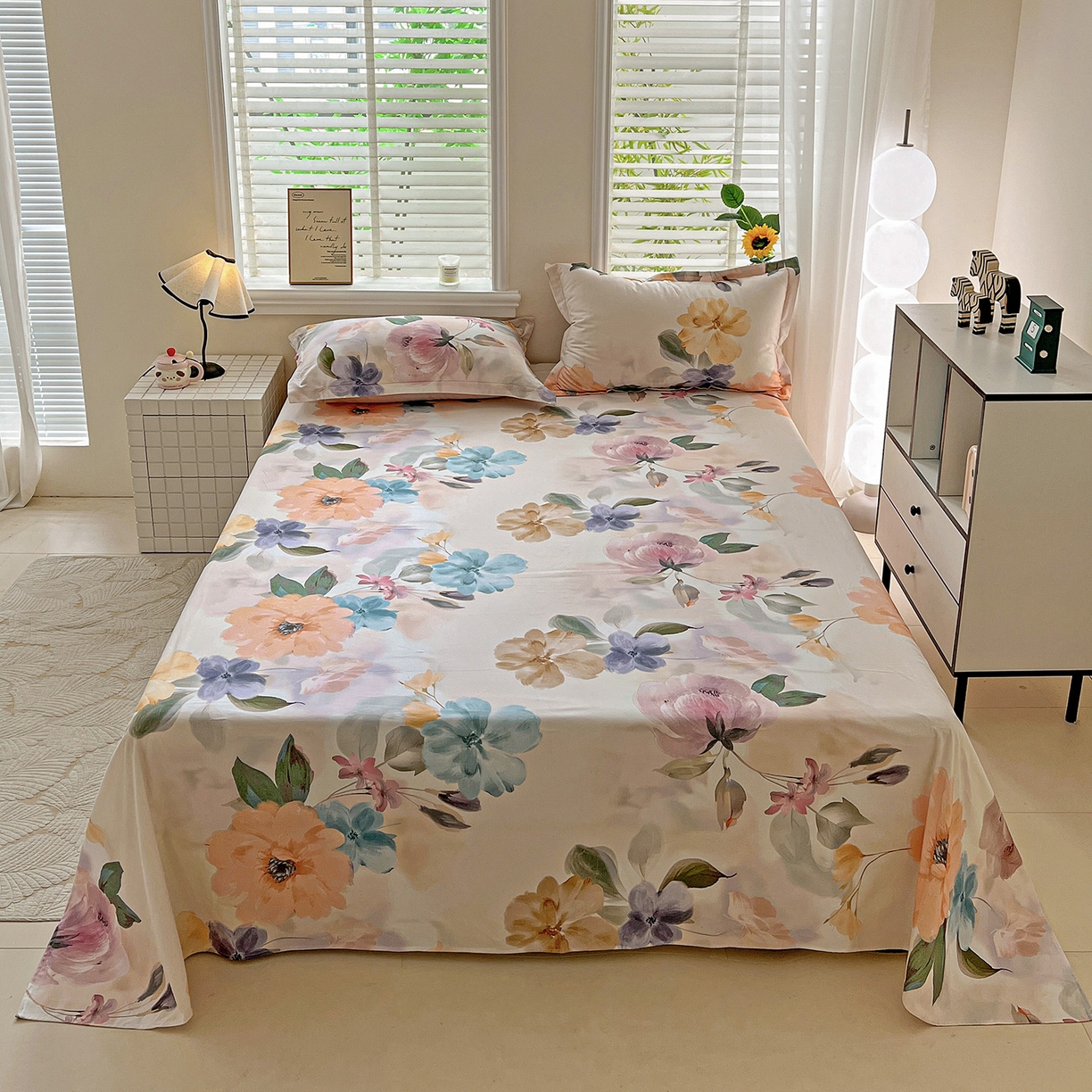 91家纺网 家纺一手货源 找家纺 （总）依庭 2025新款高克重全棉纯棉磨毛印花单床单