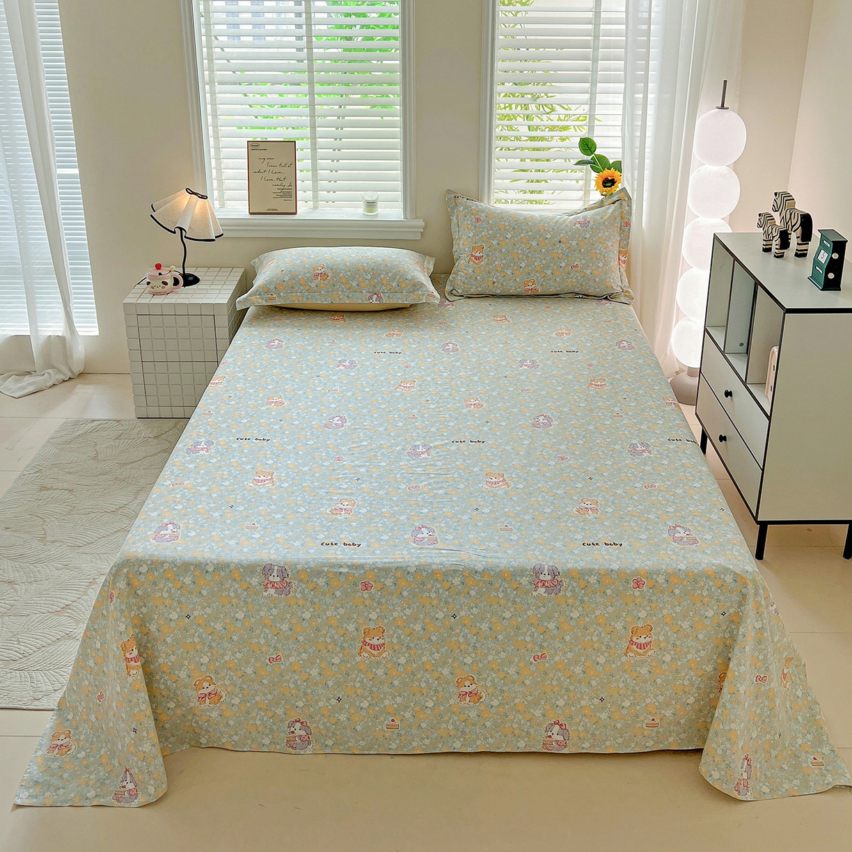 91家纺网 家纺一手货源 找家纺 （总）依庭 2025新款高克重全棉纯棉磨毛印花单床单