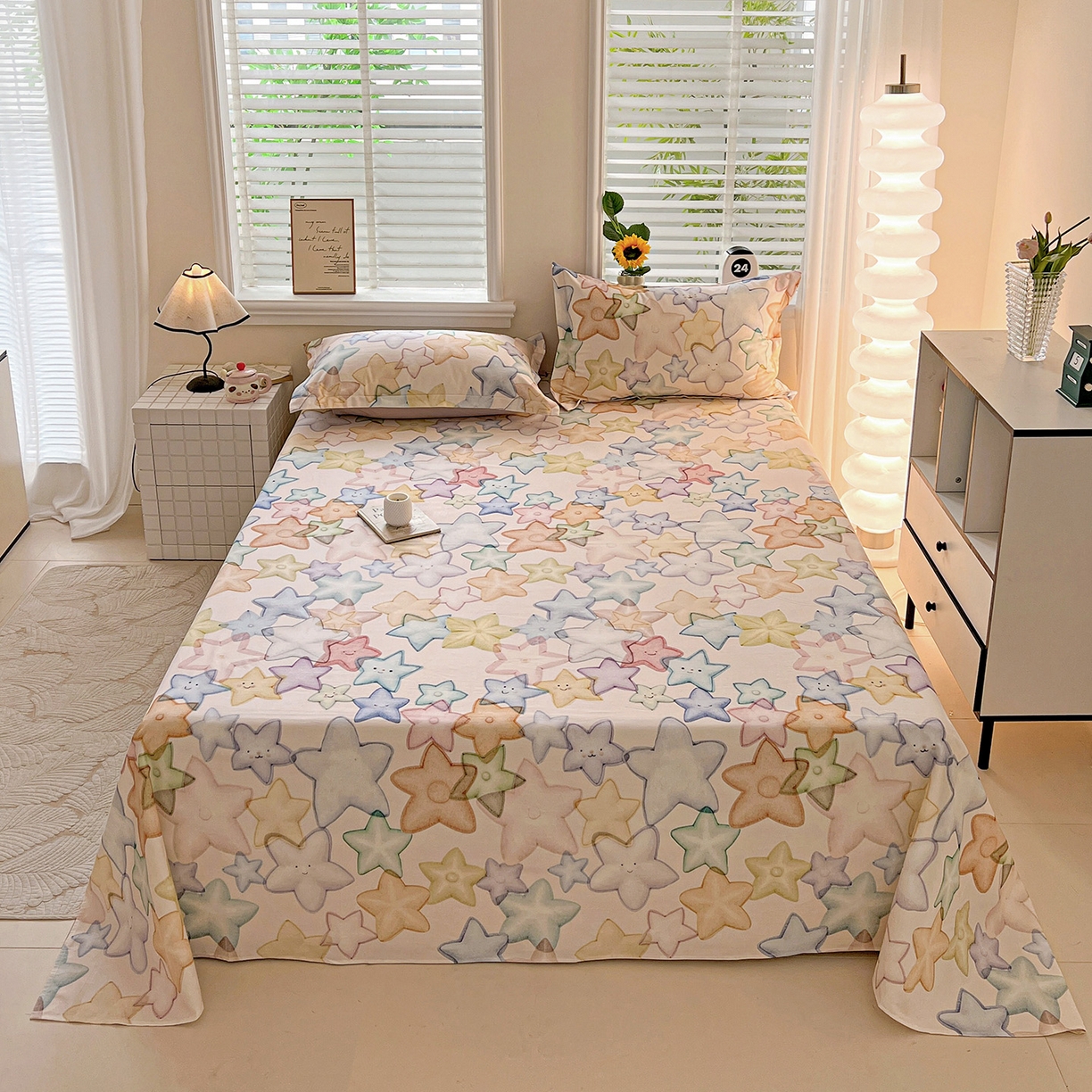 91家纺网 家纺一手货源 找家纺 （总）依庭 2025新款高克重全棉纯棉磨毛印花单床单