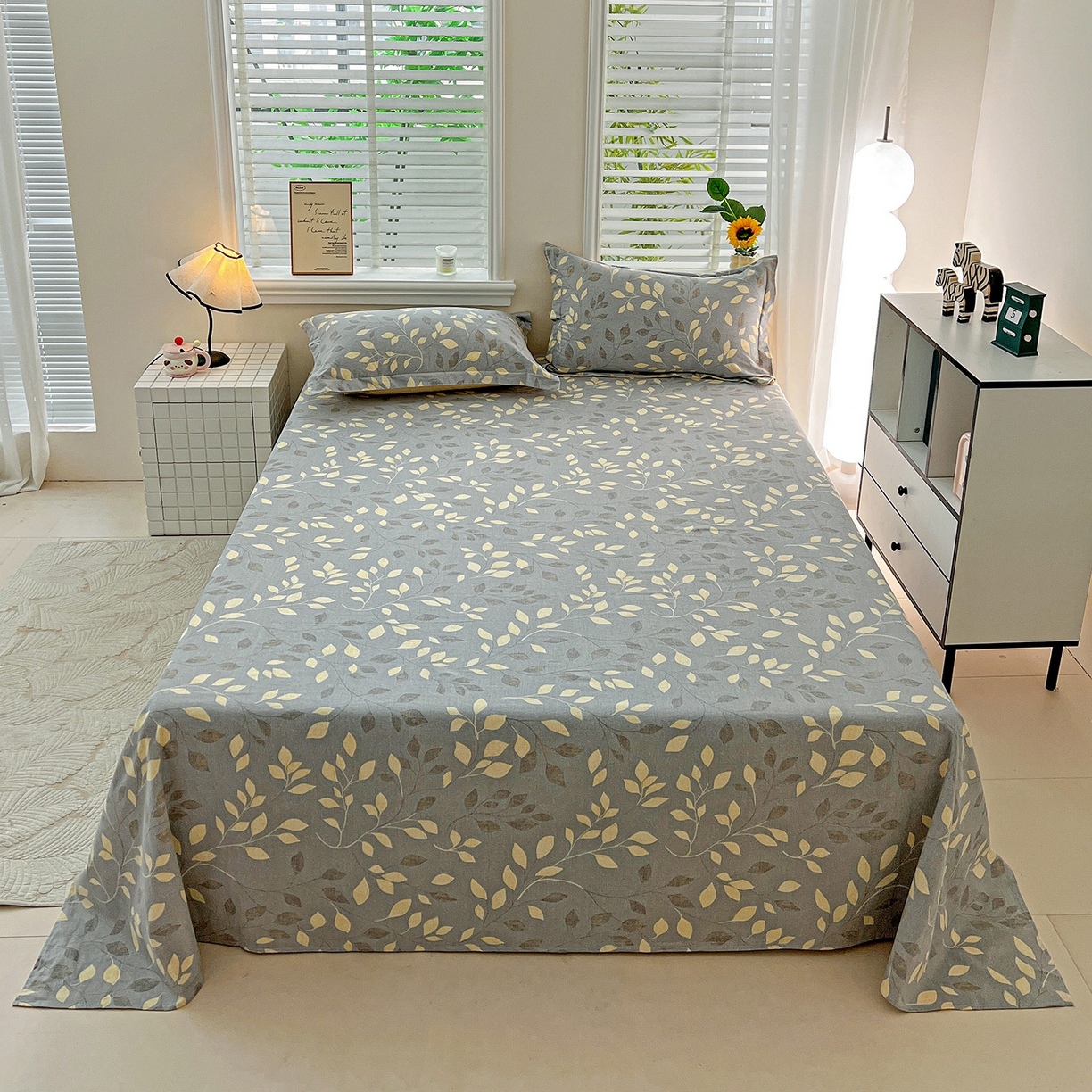 91家纺网 家纺一手货源 找家纺 （总）依庭 2025新款高克重全棉纯棉磨毛印花单床单