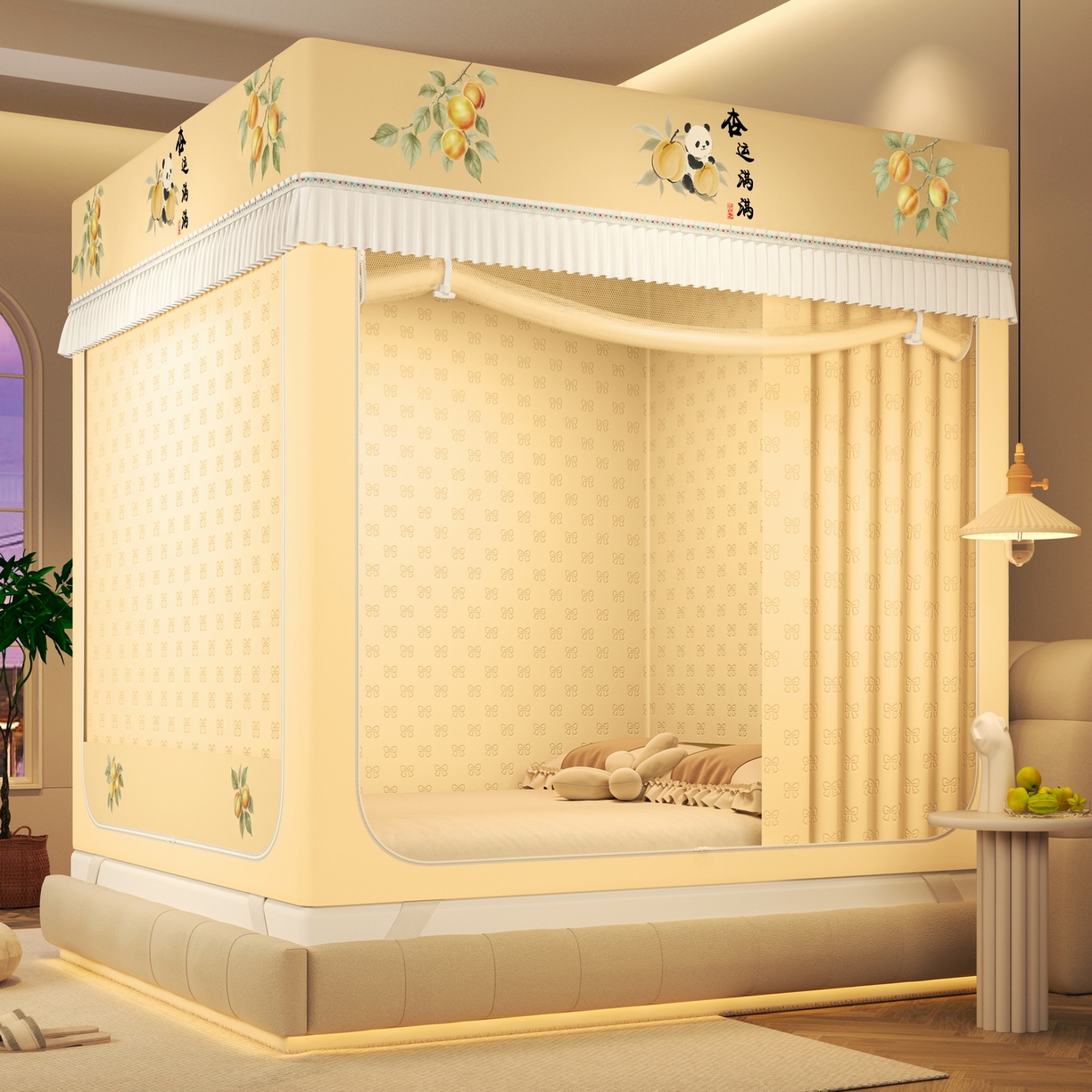 91家纺网 家纺一手货源 找家纺 （总）艾晶美家纺有限公司 2025新款坐床加棉卡通保暖蚊帐