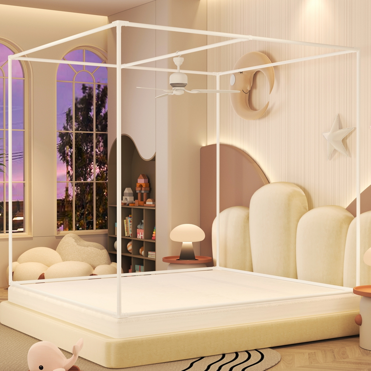 91家纺网 家纺一手货源 找家纺 艾晶美家纺有限公司 2025新款坐床加棉卡通保暖蚊帐 拉布布