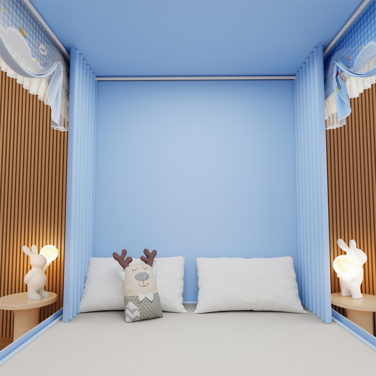 91家纺网 家纺一手货源 找家纺 艾晶美家纺有限公司 2025新款坐床家用卡通床帘遮光蚊帐 太空漫步