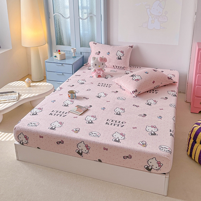 91家纺网 家纺一手货源 找家纺 （总）爱丽丝 2025新款正版授权三丽鸥牛奶绒单品床笠枕套