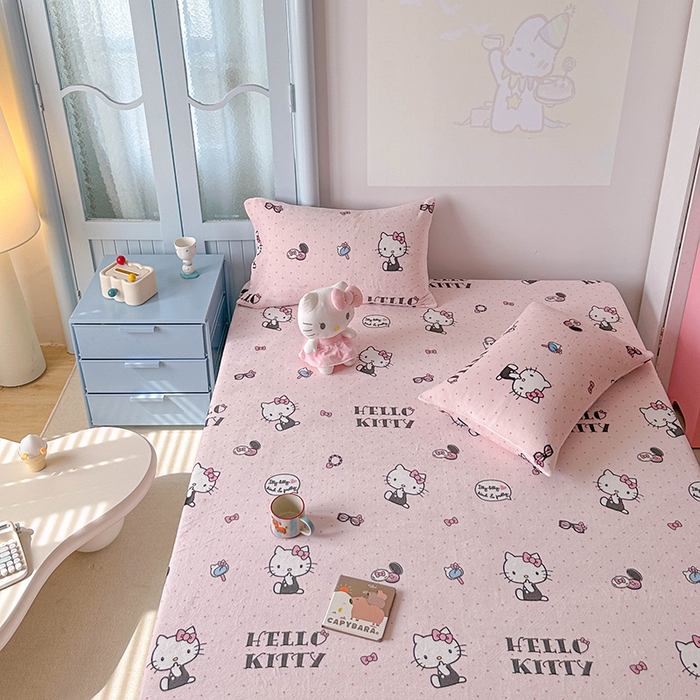 91家纺网 家纺一手货源 找家纺 （总）爱丽丝 2025新款正版授权三丽鸥牛奶绒单品床笠枕套