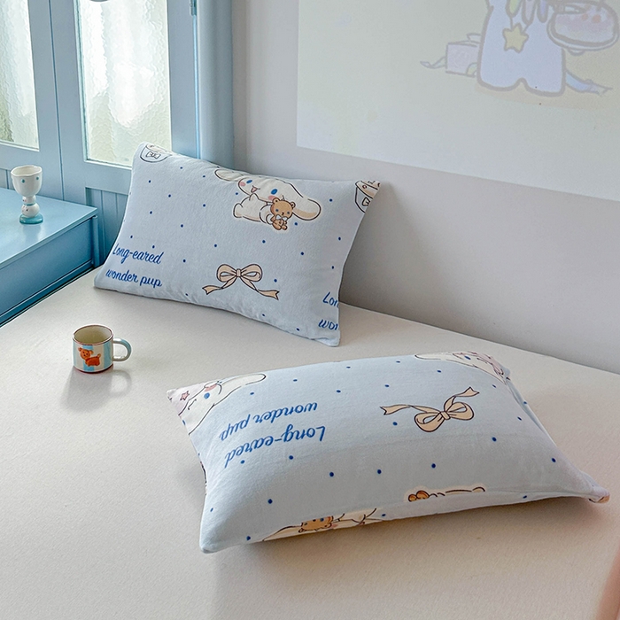 91家纺网 家纺一手货源 找家纺 爱丽丝 2025新款正版授权三丽鸥牛奶绒单品床笠枕套 点点玉桂狗