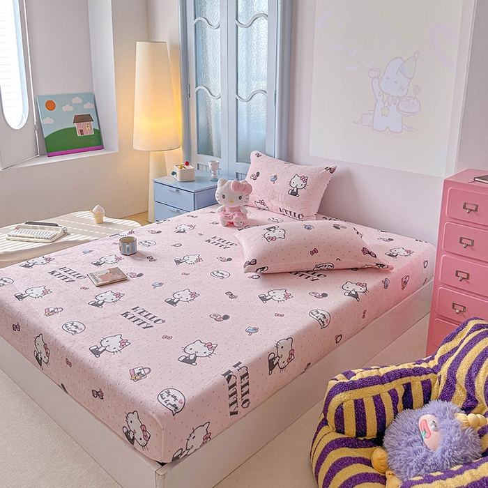 91家纺网 家纺一手货源 找家纺 （总）爱丽丝 2025新款正版授权三丽鸥牛奶绒单品床笠枕套