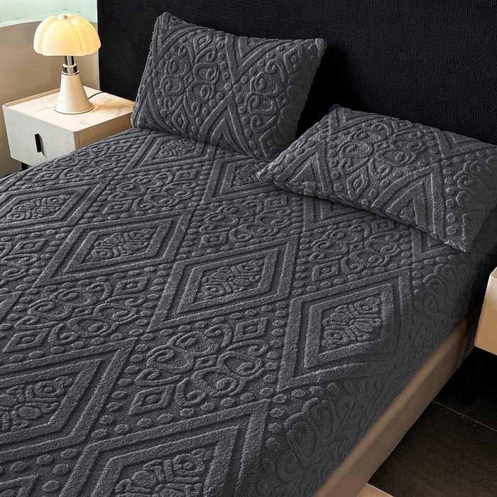 91家纺网 家纺一手货源 找家纺 （总）米瑞娜 2025秋冬新款塔芙绒床笠三件套跨境单床笠外贸单品现货尺寸齐全