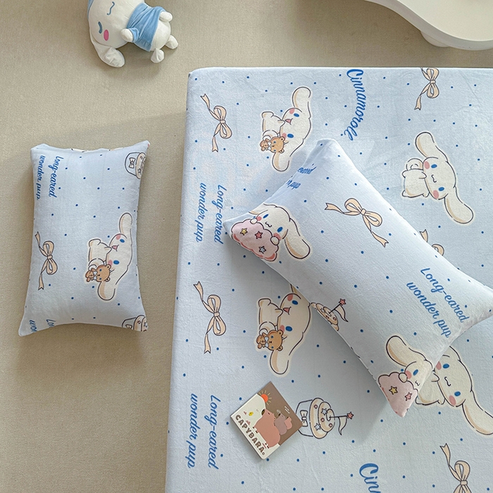 91家纺网 家纺一手货源 找家纺 爱丽丝 2025新款正版授权三丽鸥牛奶绒单品床笠枕套 点点玉桂狗