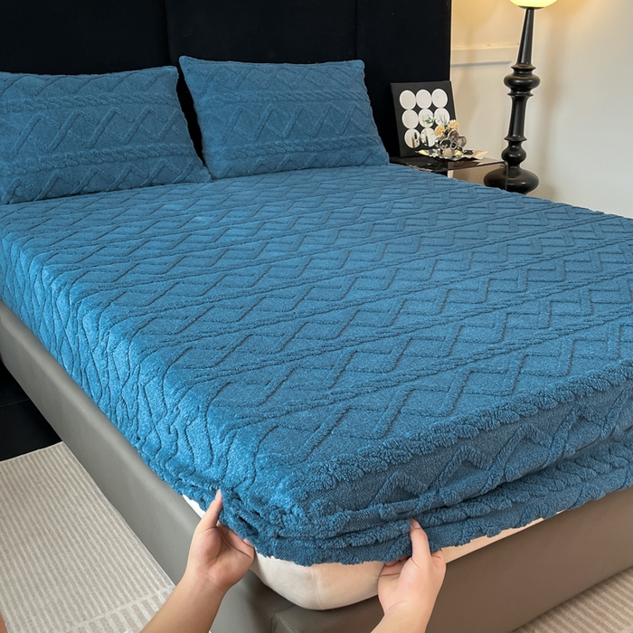 91家纺网 家纺一手货源 找家纺 （总）米瑞娜 2025秋冬新款塔芙绒床笠三件套跨境单床笠外贸单品现货尺寸齐全