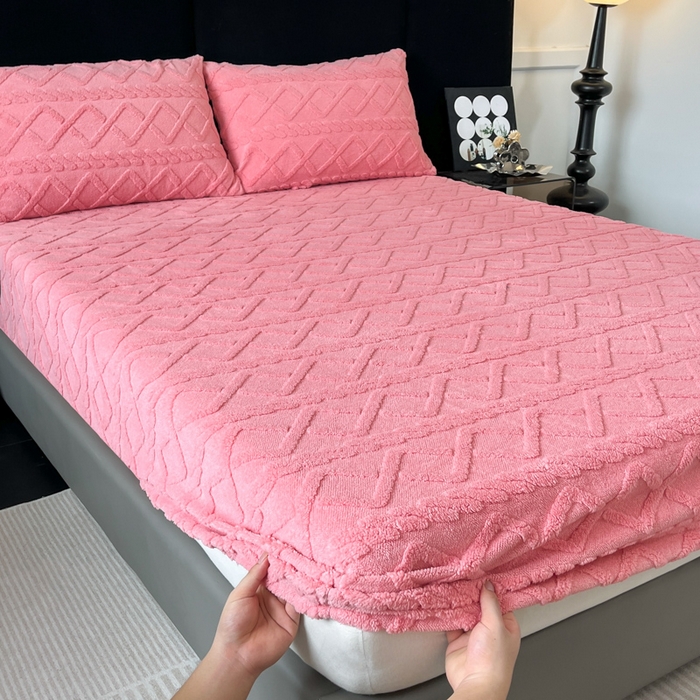 91家纺网 家纺一手货源 找家纺 （总）米瑞娜 2025秋冬新款塔芙绒床笠三件套跨境单床笠外贸单品现货尺寸齐全