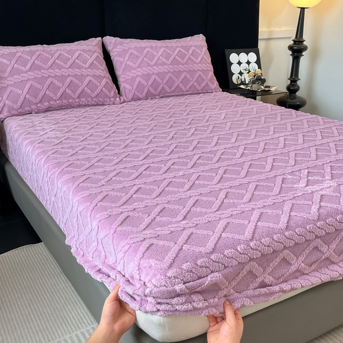 91家纺网 家纺一手货源 找家纺 （总）米瑞娜 2025秋冬新款塔芙绒床笠三件套跨境单床笠外贸单品现货尺寸齐全