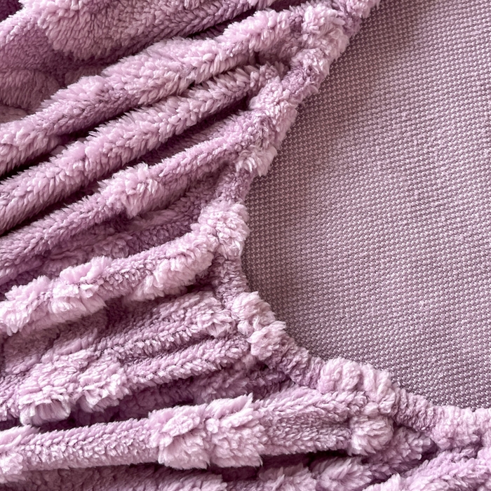 91家纺网 家纺一手货源 找家纺 米瑞娜 2025秋冬新款塔芙绒床笠三件套跨境单床笠外贸单品现货尺寸齐全 马尾型-浅紫