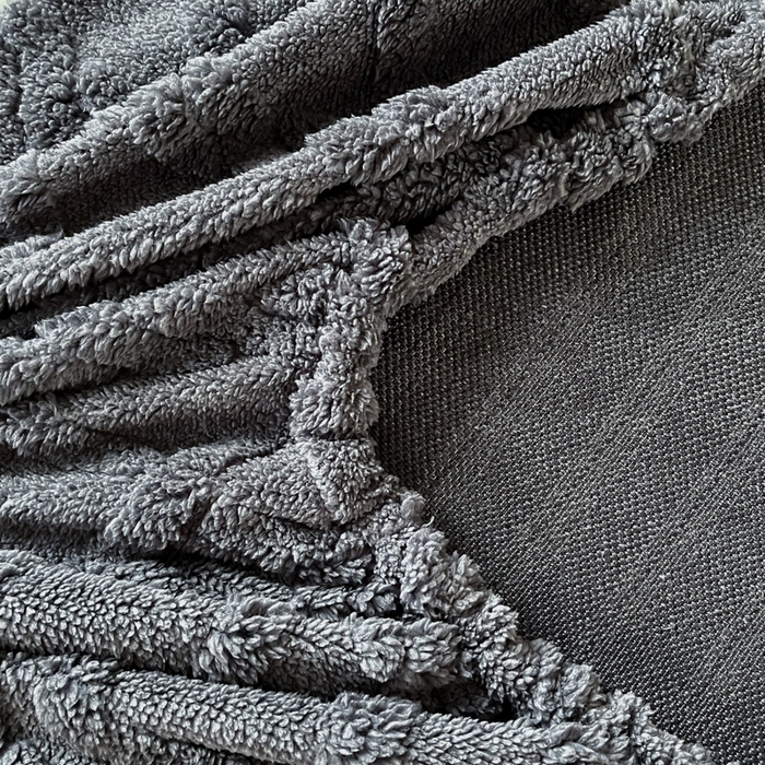 91家纺网 家纺一手货源 找家纺 米瑞娜 2025秋冬新款塔芙绒床笠三件套跨境单床笠外贸单品现货尺寸齐全 马尾型-灰色