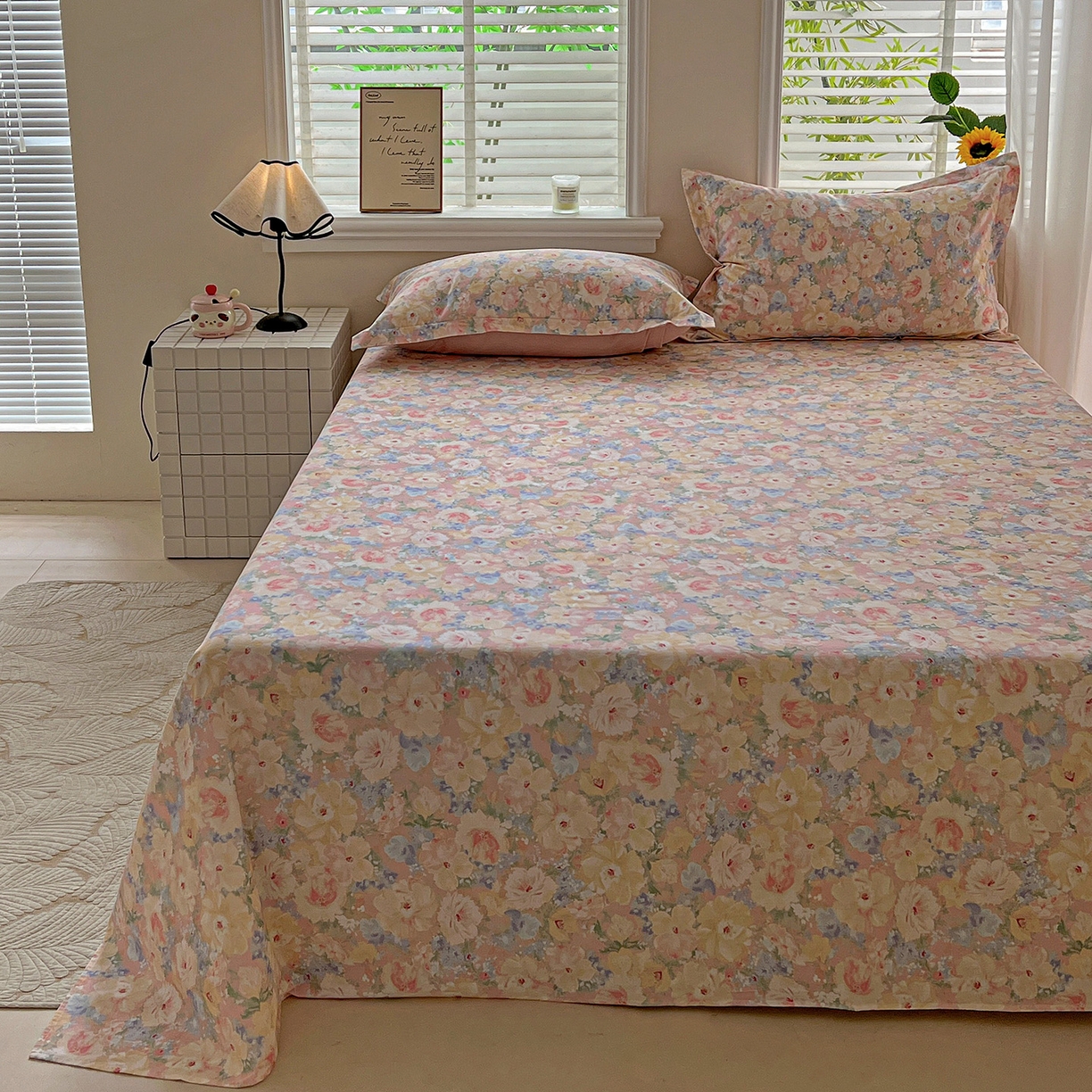 91家纺网 家纺一手货源 找家纺 依庭 2025新款高克重全棉纯棉磨毛印花单床单 仙女星辰