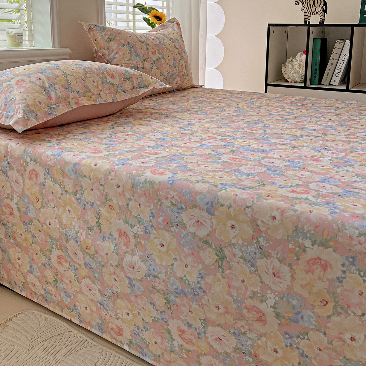 91家纺网 家纺一手货源 找家纺 依庭 2025新款高克重全棉纯棉磨毛印花单床单 仙女星辰